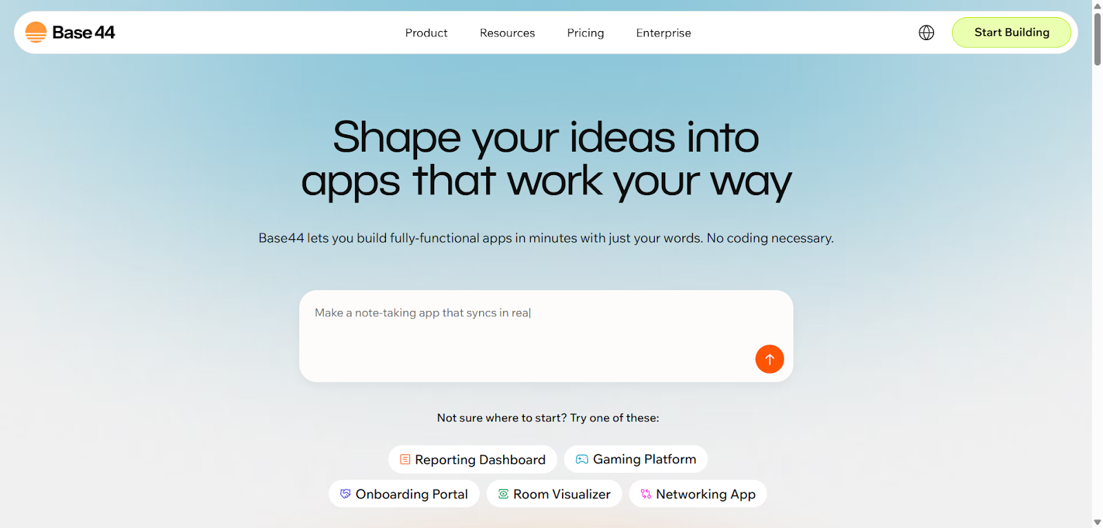 Base44 homepage