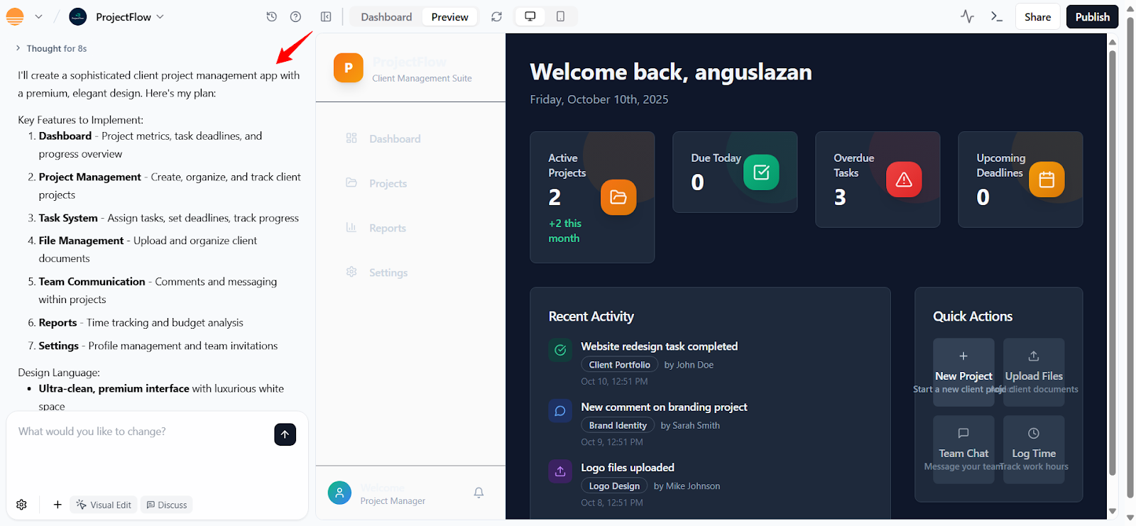 Base44 build plan screen