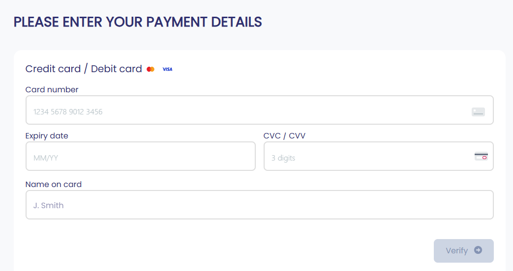 Strato checkout with payment details and promo code box