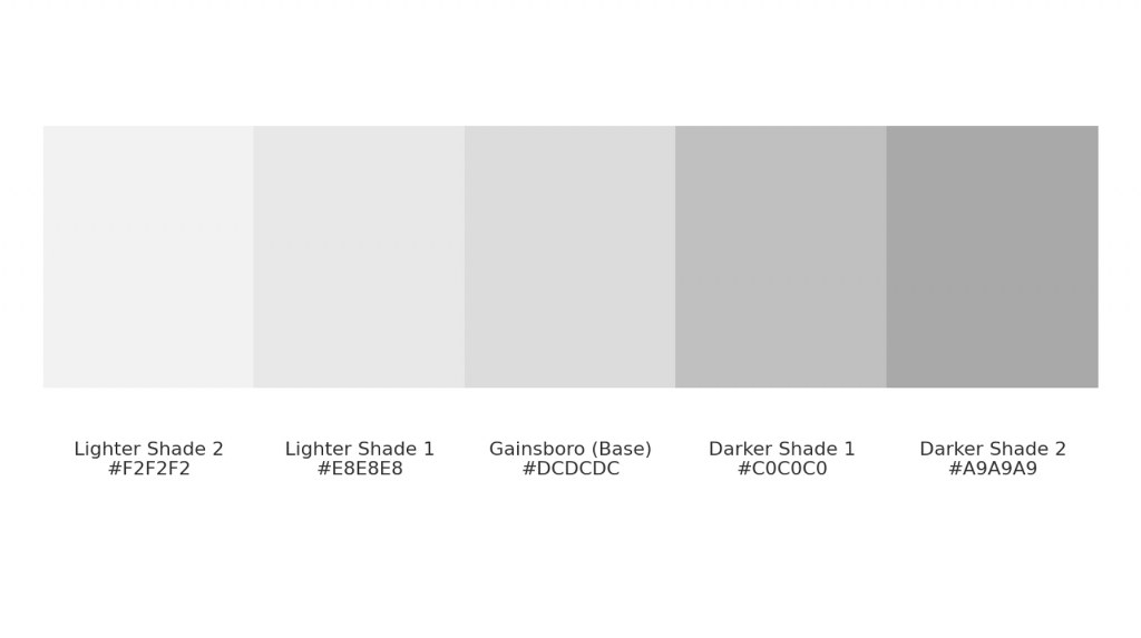 A Gainsboro monochromatic color palette.