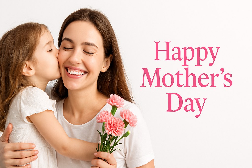 A Happy Mother's Day poster.