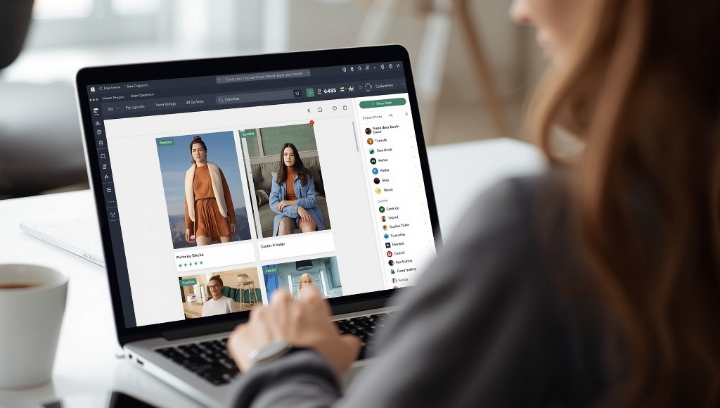 A Shopify page in the visual builder with drag-and-drop interface visible with section blocks.