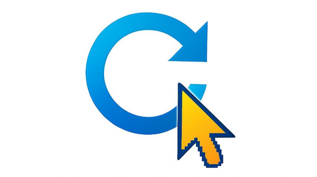 A cursor hovering over a refresh button.