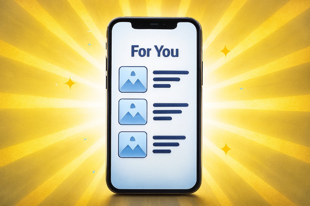 A for you page on a phone app.