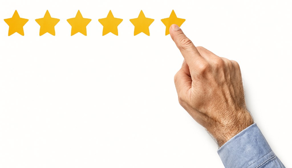 A man giving a review.