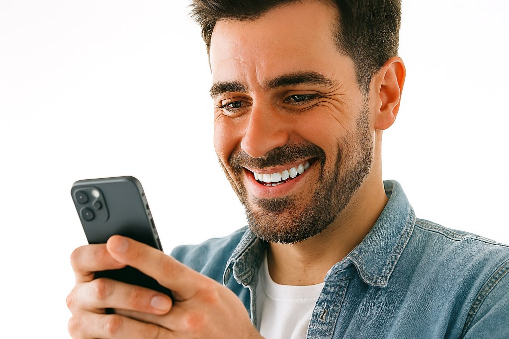 A man using his phone.