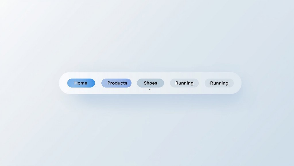 A modern digital interface visualizing breadcrumb navigation