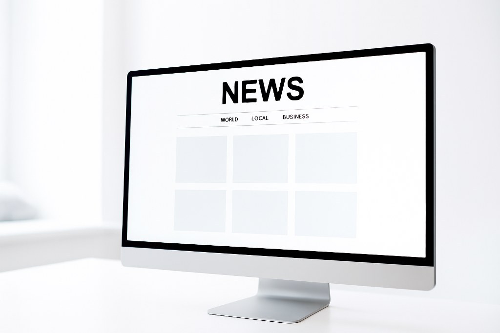 A news website with minimal design.