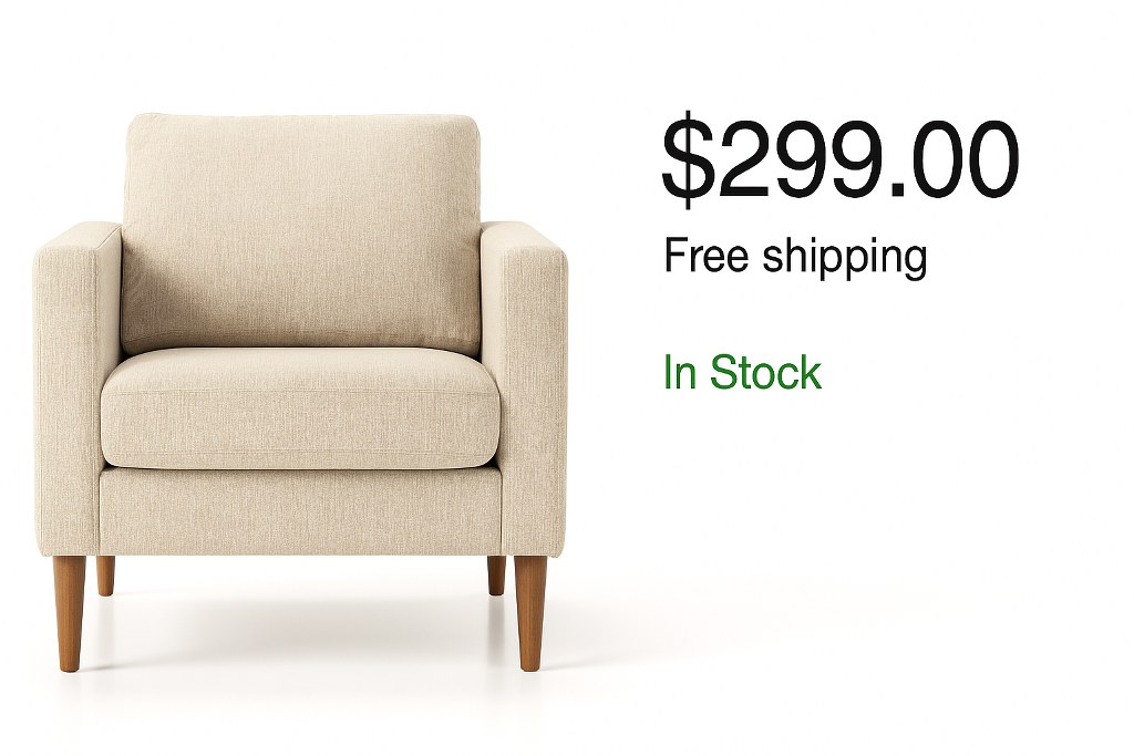 A product with product data.