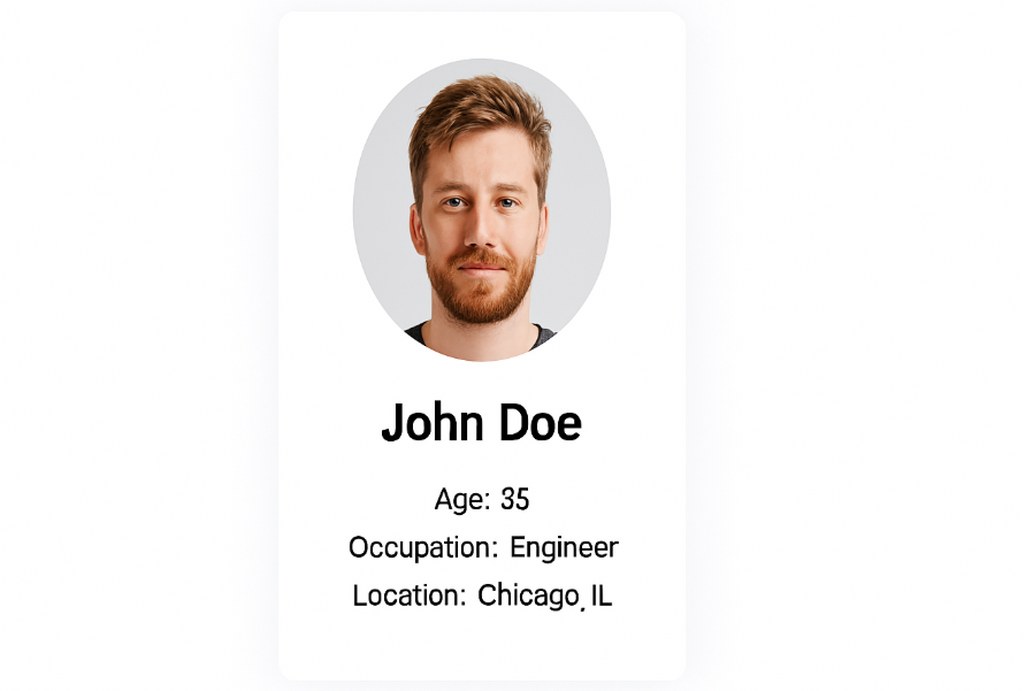 A profile card.