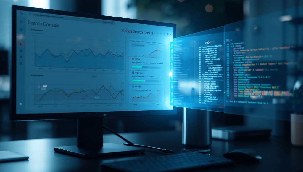 A realistic digital workspace scene representing Google’s General Structured Data Guidelines.