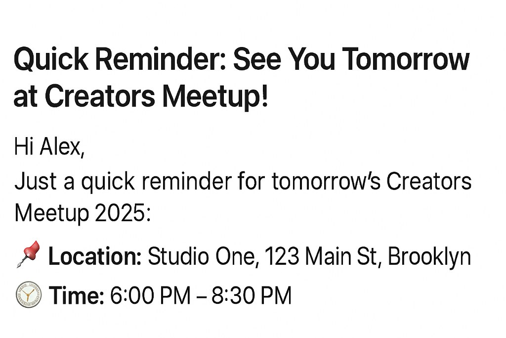 A reminder email.