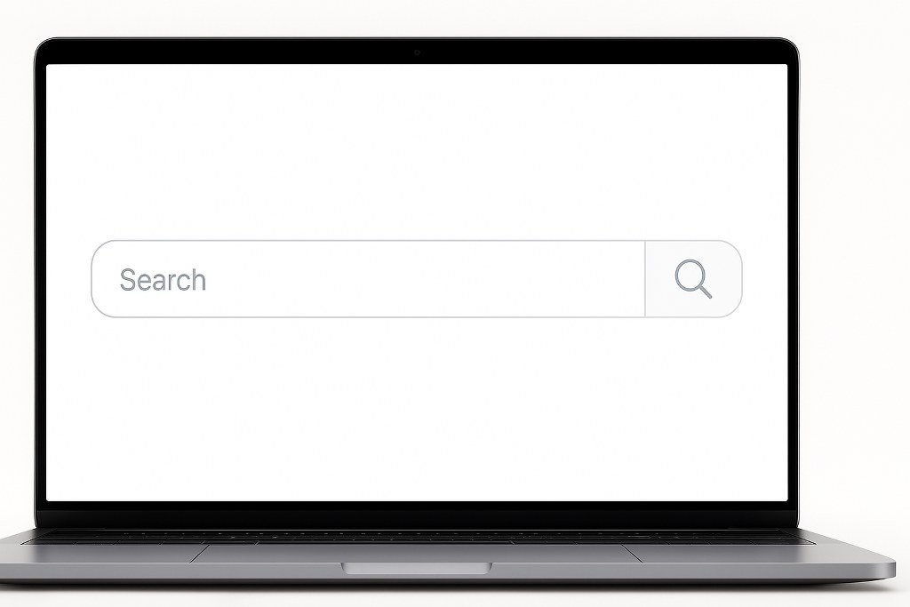A search bar on a laptop.