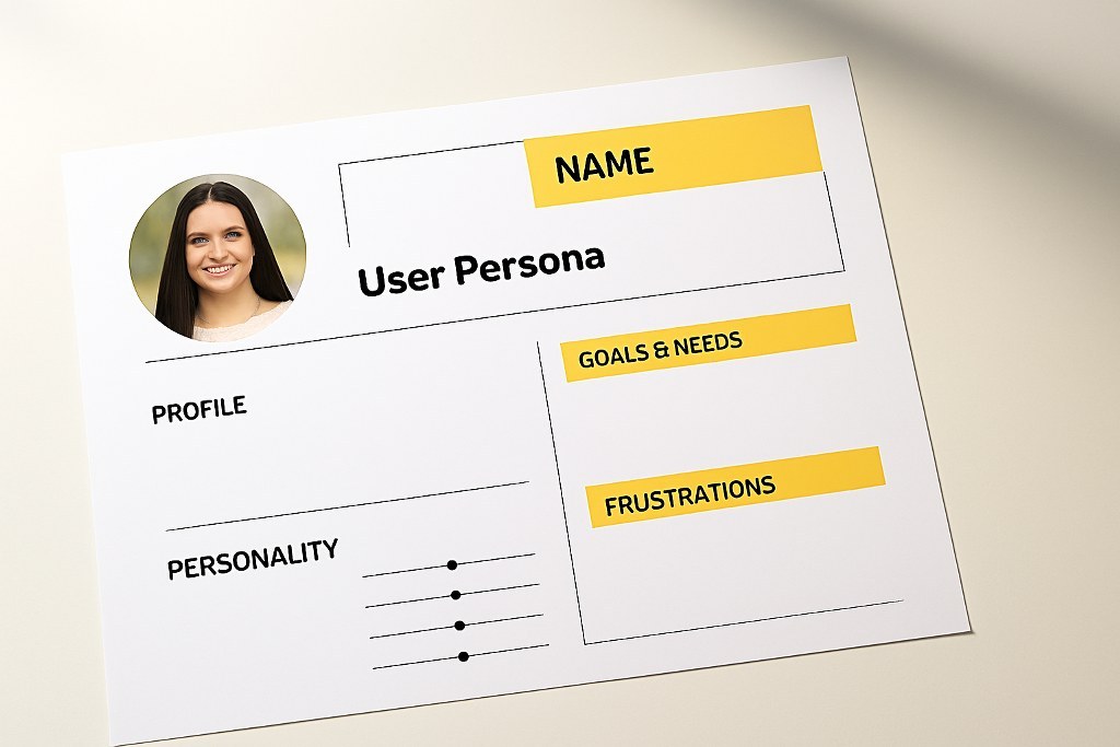 A sheet of paper with a user persona.