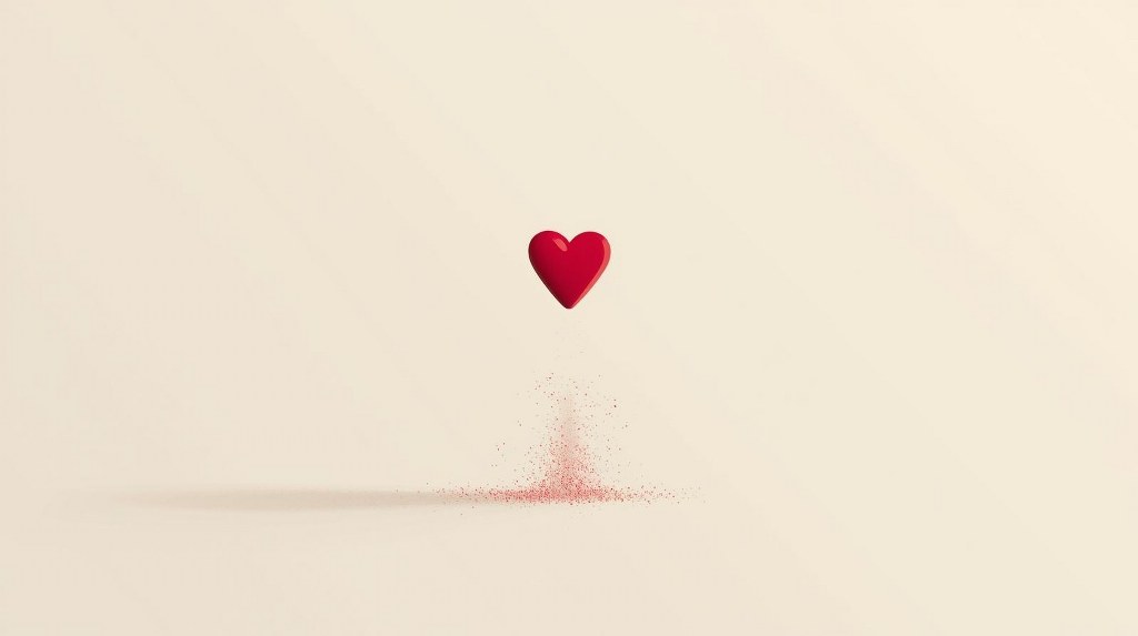 A small heart that floats upward.
