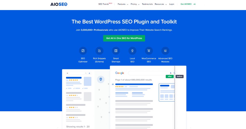 AIOSEO's website homepage.