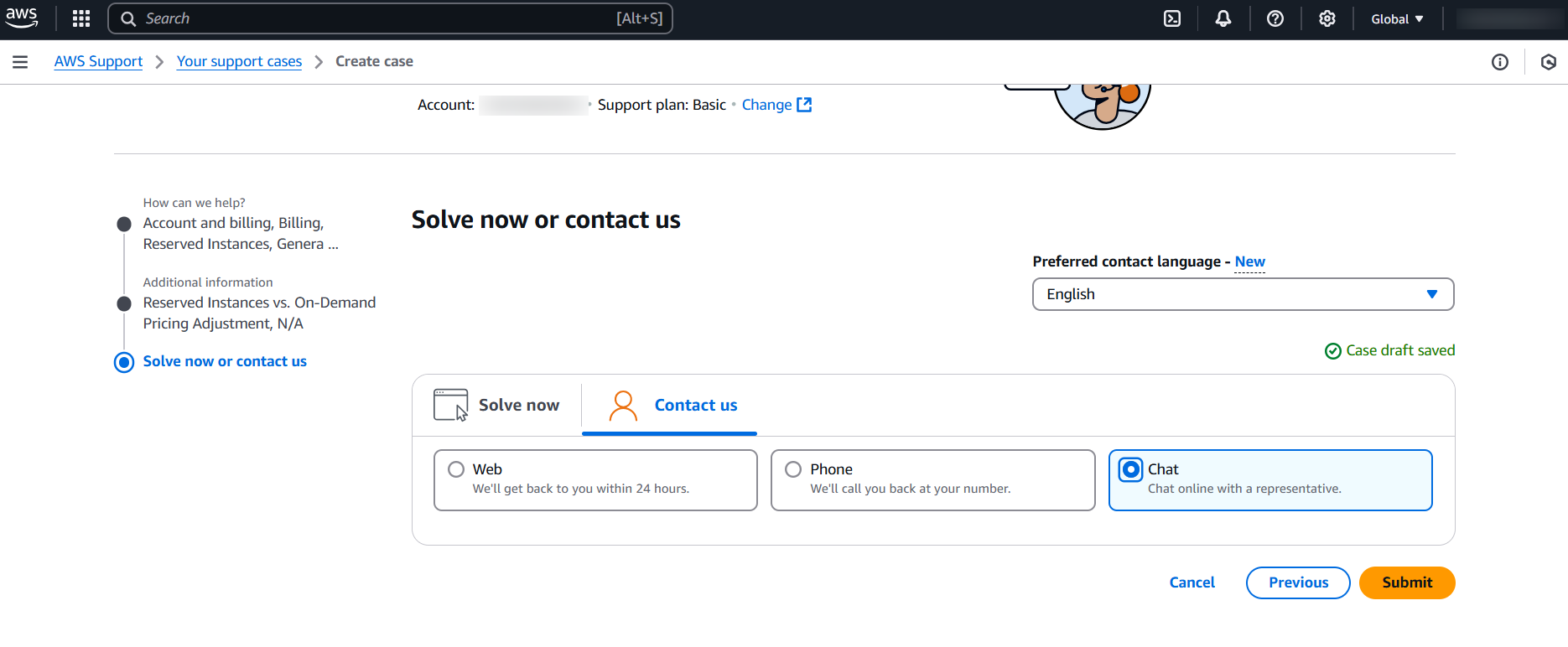 screenshot van AWS 