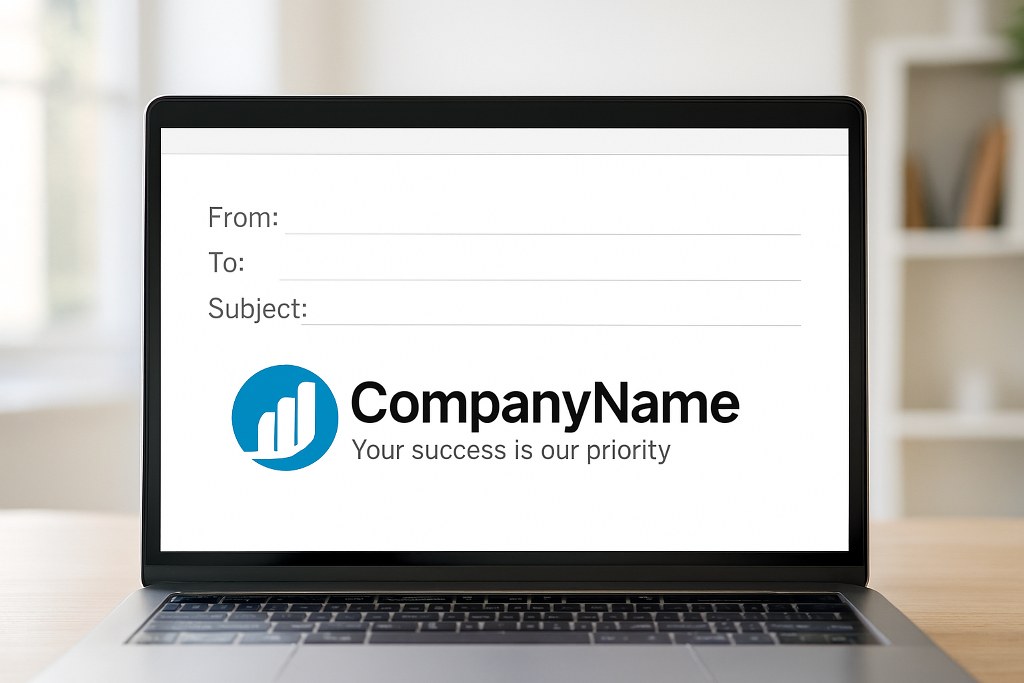 An email header with company name and logo.
