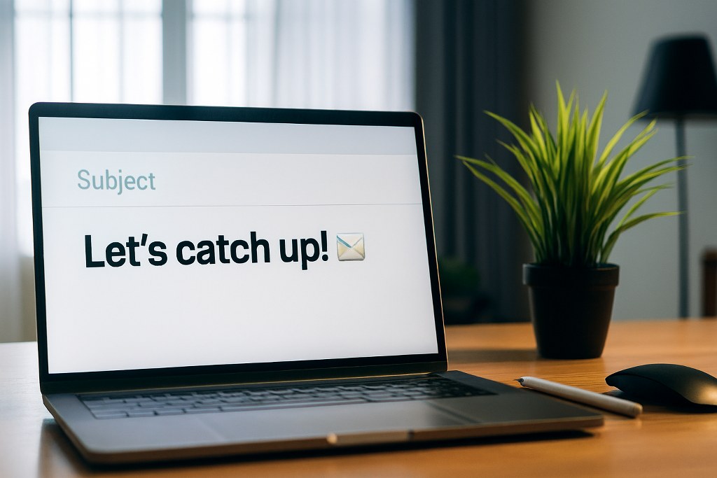 An email sample on a laptop.