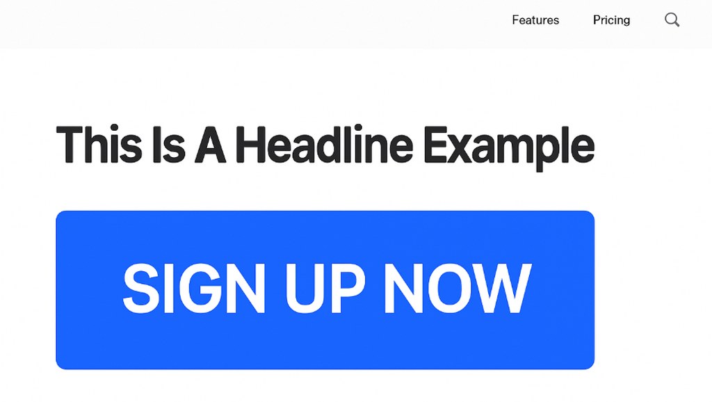 An example of a big sign up button that stands out.