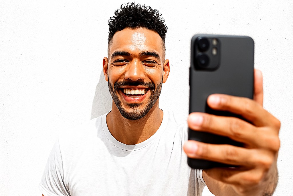 An influencer filming himself.
