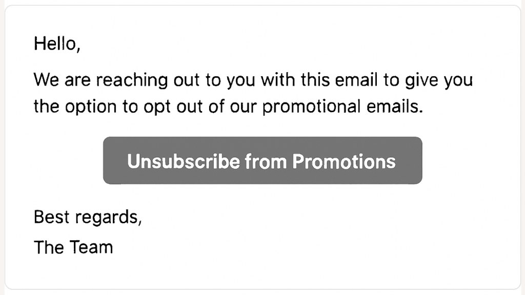 An opt-out email.