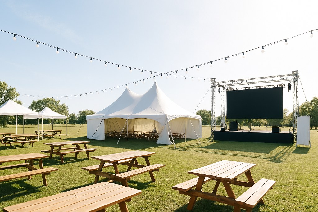 An outdoor event setup.