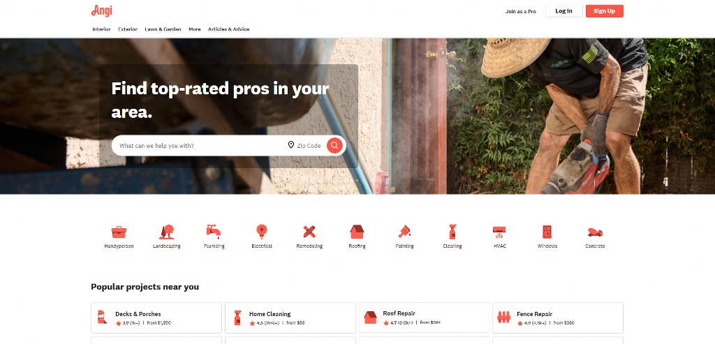Angi's website.