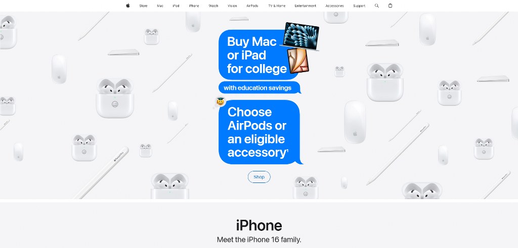 Apple's website.