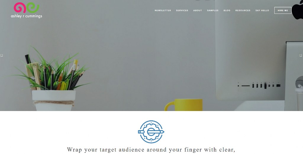 Ashley R. Cummings website homepage.