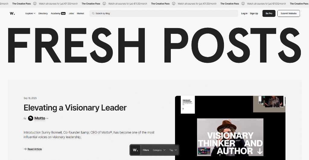 Awwwards blogs page.