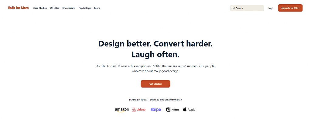 Built for Mars homepage.