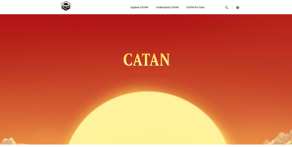 CATAN's website homepage.