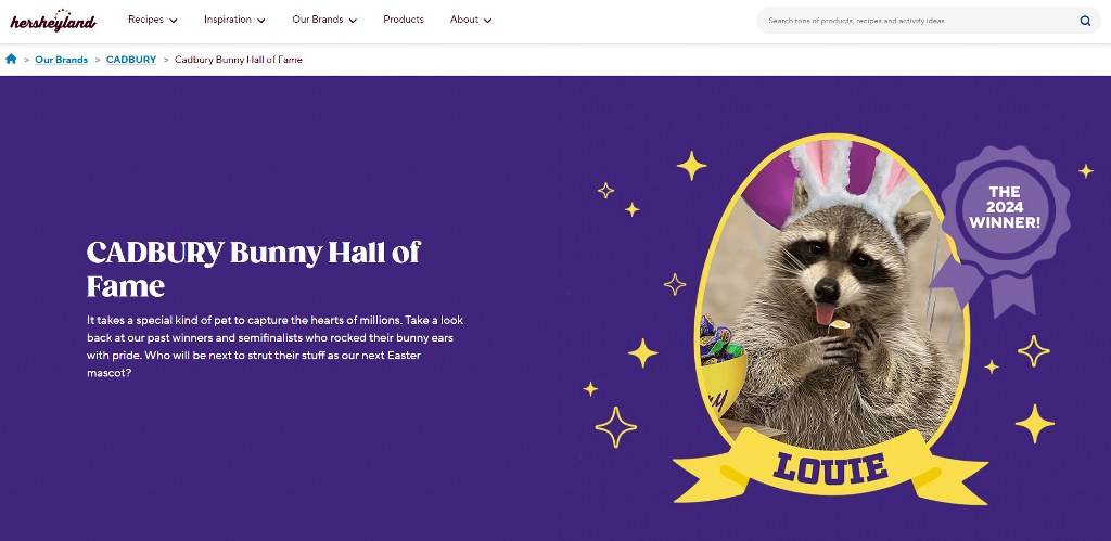 Cadbury's hall of fame website.