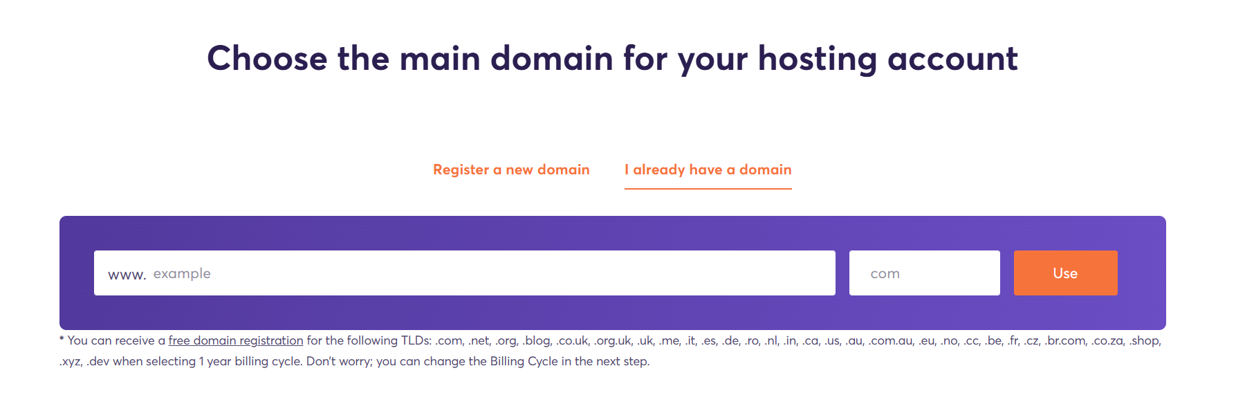 Choosing a domain