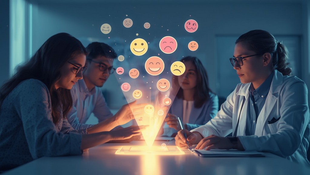 Concept of a UX researcher collecting feedback from users.
