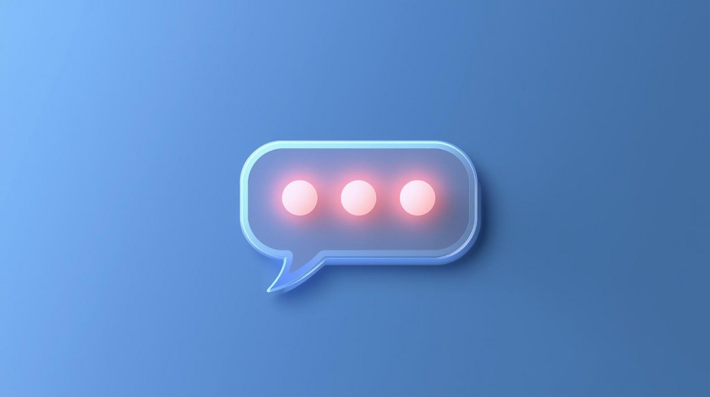 Conversation bubble, three glowing bouncing dots appearing.