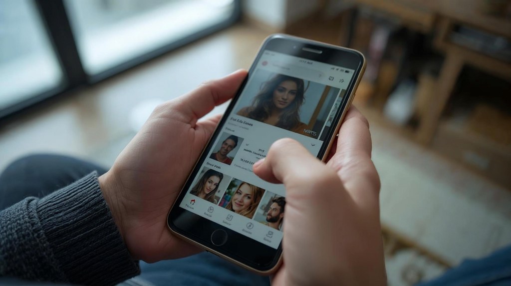 Dating app on mobile.