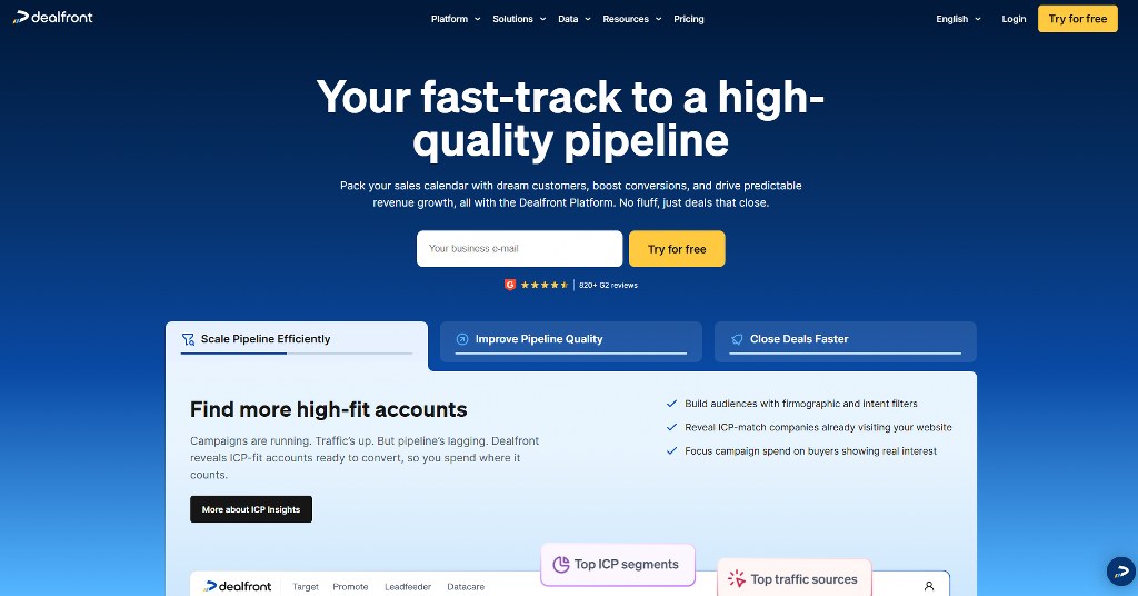 Dealfront's website.