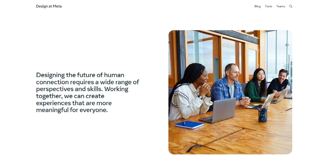 Design at Meta homepage.