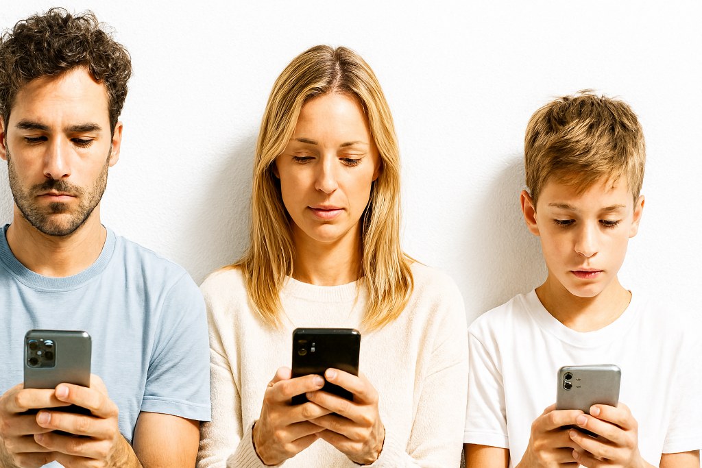 Different age groups of phone users.