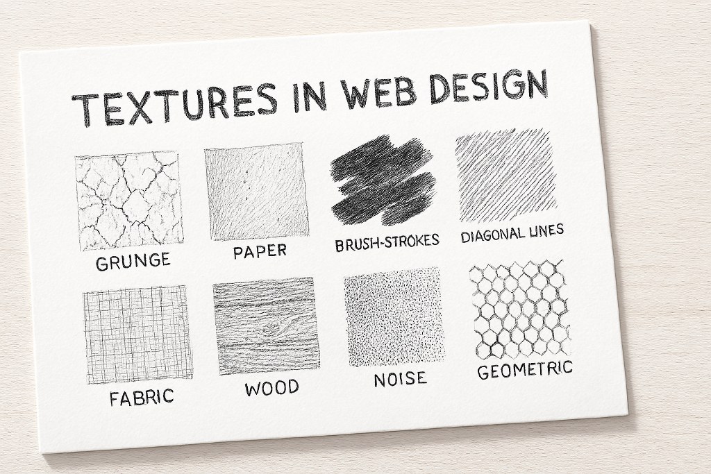 Different textures on a piece of paper.