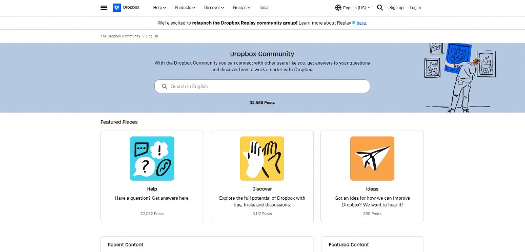 Dropbox Community Forum page.