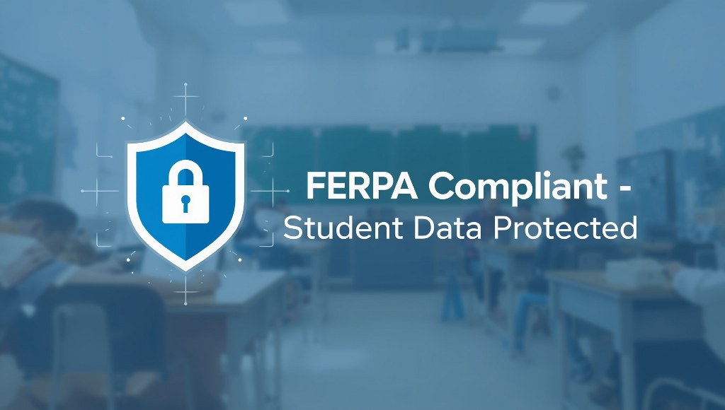 Educational app interface showing strong privacy protection.