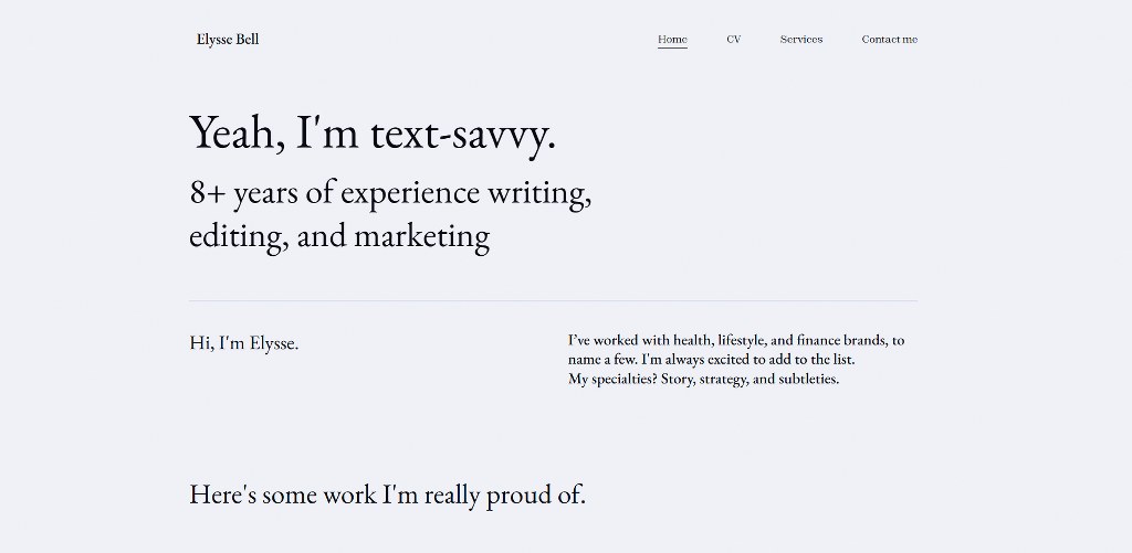 Elysse Bell's website.