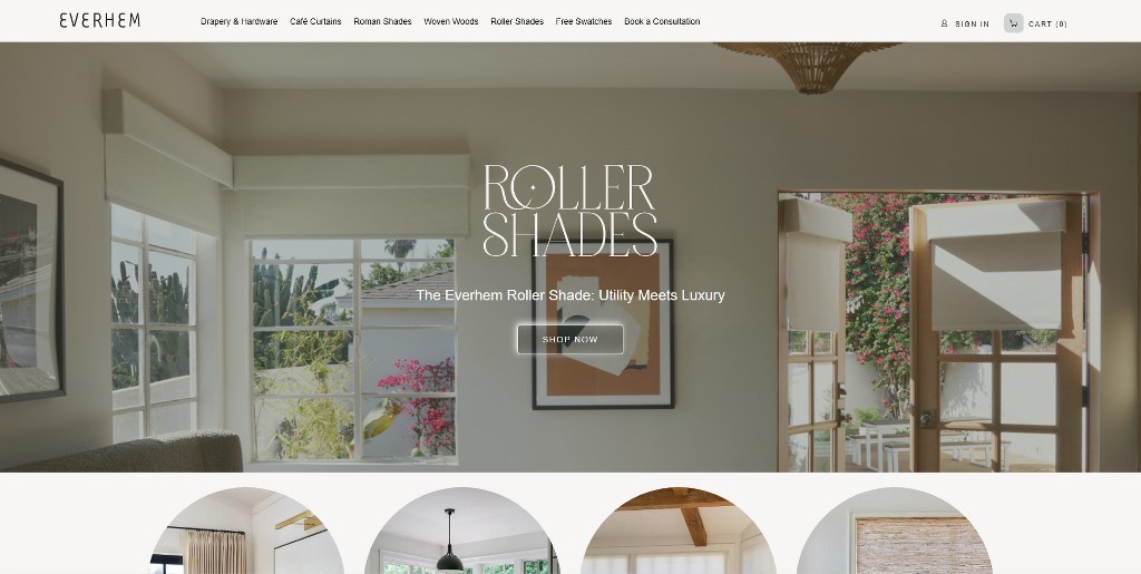 Everhem's website homepage.
