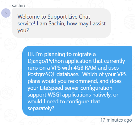 screenshot of Exabytes Livechat conversation
