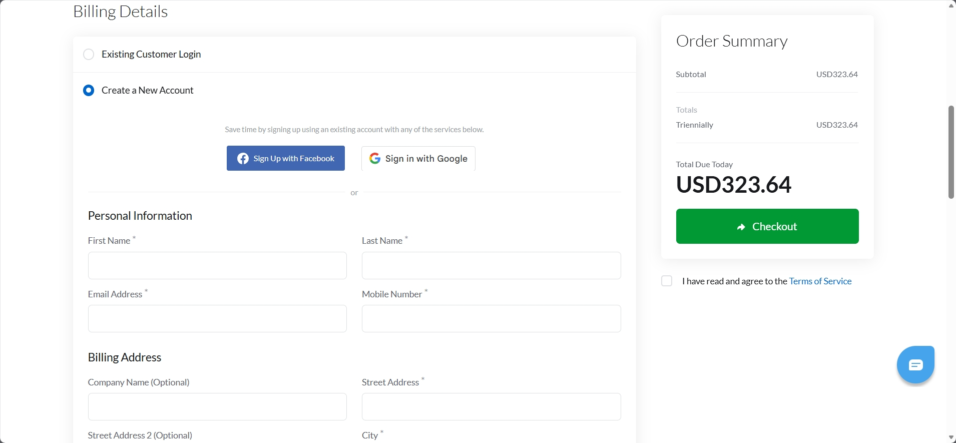screenshot of Exabytes Billing Details