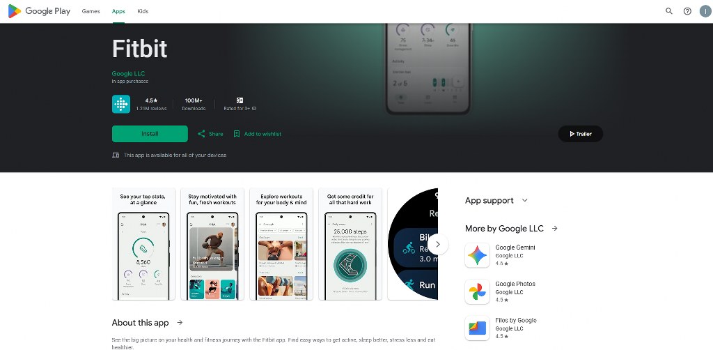 Fitbit app on Google Play Store.