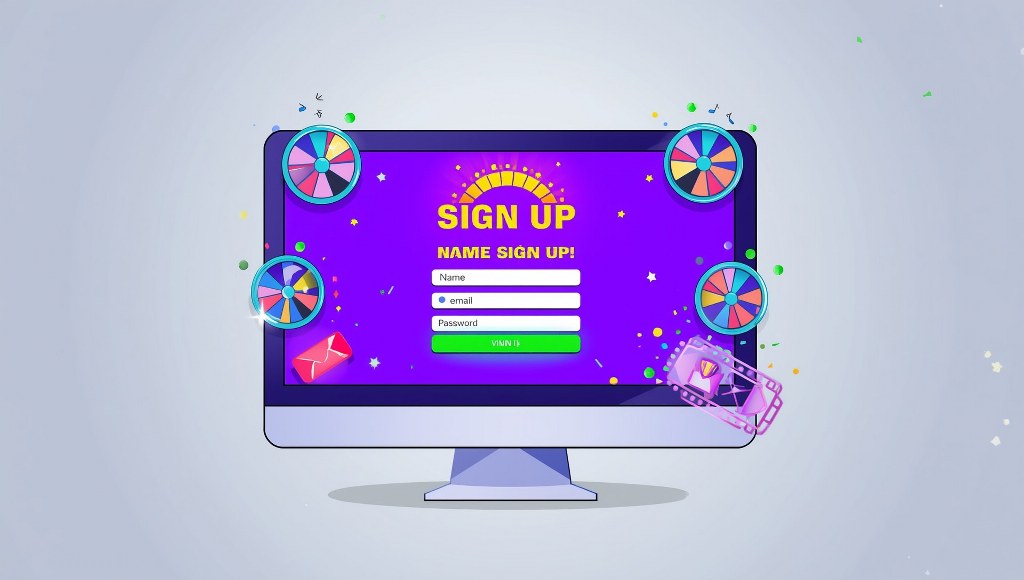 Gamified sign up form sample.